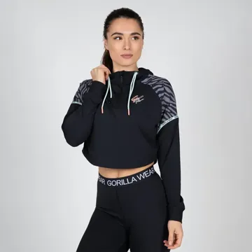 ZION CROPPED HOODIE Black - L