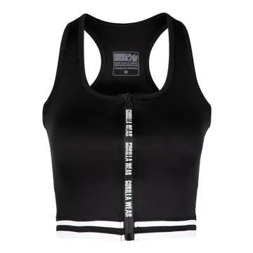 MESA ZIP FRONT CROP TOP Black - XS