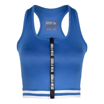 MESA ZIP FRONT CROP TOP Bleu - XS