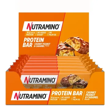 NUTRAMINO PROTEIN BAR Chunky Peanut & Caramel - BOITE DE 12